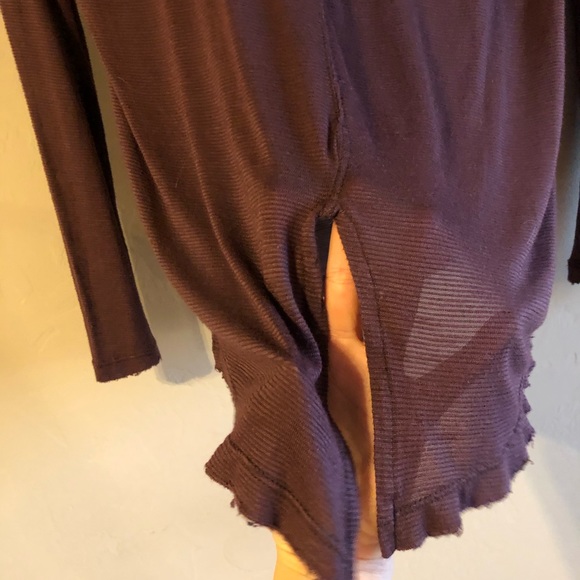 Free People Large Purple Burn-Out Lace Top - Picture 4 of 9